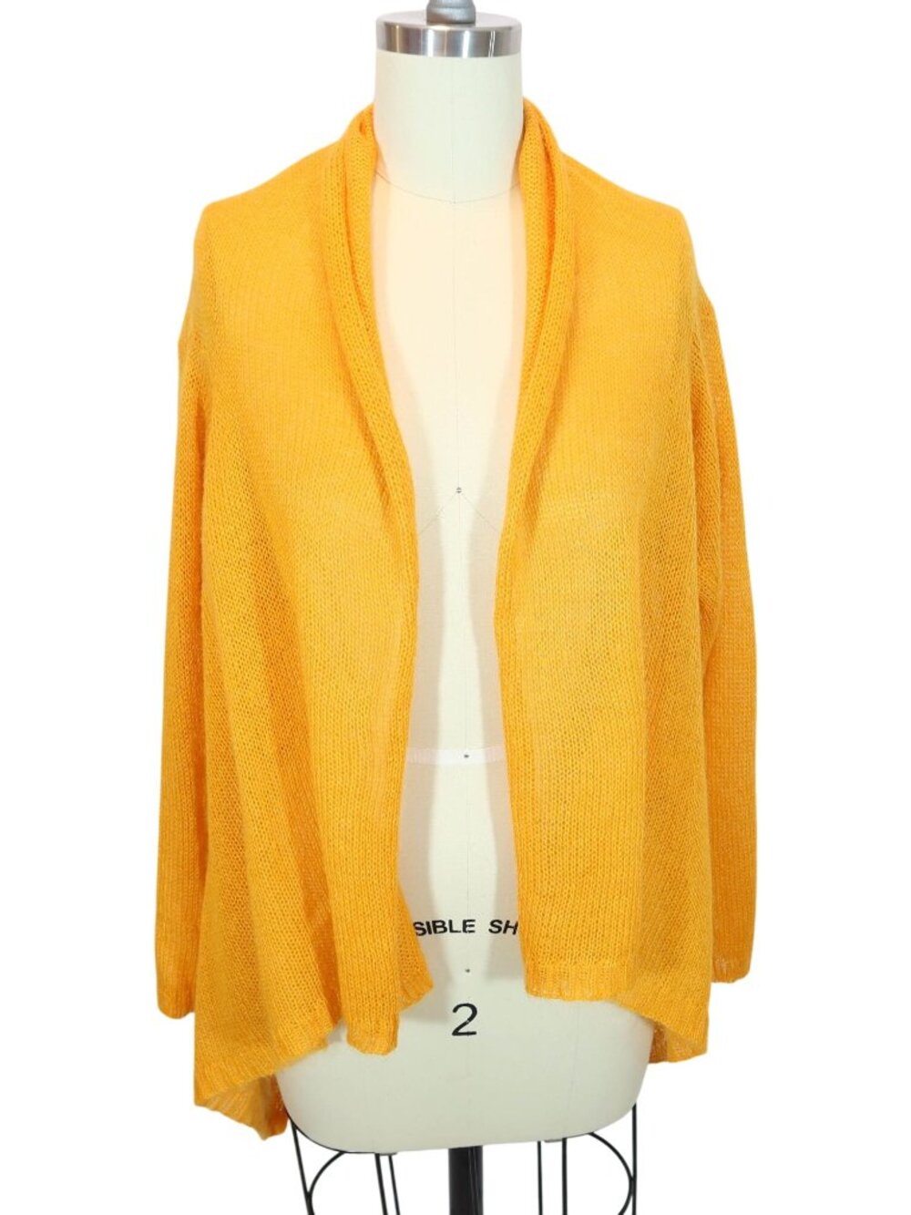 LOUISE KNATCHBULL Irelend Loose Knit Open Mohair Cardigan One Size Pale Orange